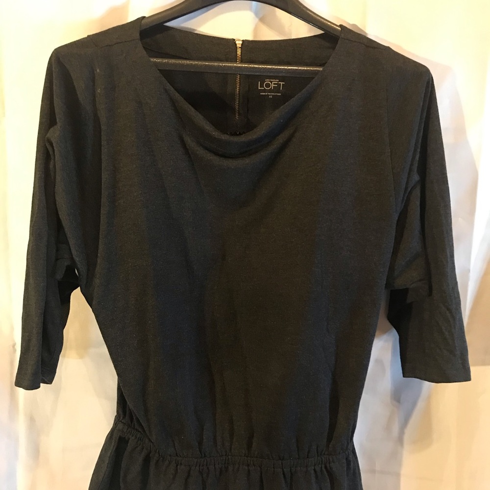 LOFT XS 3/4 Sleeve Dark Grey Blouse